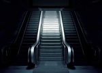 escalator stairs metro subway station staircase stairway underground stock photo