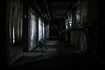 lost places hallway abandoned lapsed old dark gloomy stock photo