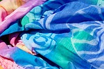 tahiti pareo nature beach fabric stock photo