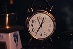 coffee grinder cup clock time dark alarm stock photo