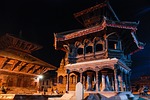 nepal temple night stock photo