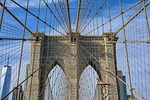 bridge lines perspective brooklyn architecture new york usa stock photo