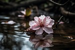 flower cherry blossom pond rose art garden nature stock photo