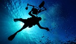 scuba diving nature swimming sea ocean water underwater stock photo
