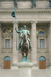 statue sculpture art equestrian monument munich bavaria stock photo