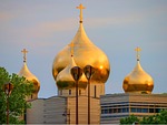 russian orthodox church paris gold architecture building religion stock photo
