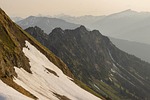 mountains alps alpine snow sunset summit peak nature stock photo
