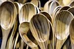 wooden spoon craft tools utensil stock photo