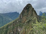 mountain peak sky clouds nature machu picchu peru stock photo