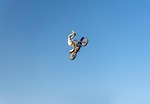 motocross stunt freestyle jump motorcycle competition sport stock photo