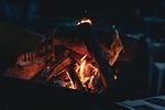 fire campfire fireplace flame burn heat hot burning stock photo