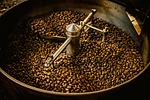 coffee beans caffeine roasted machine business aroma stock photo