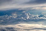 clouds nature sky horizon weather windy landscape stock photo