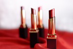 lipstick makeup cosmetics glamour look stock photo