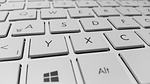 keyboard computer keys white periphery chewing gum input stock photo
