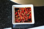 chili fish sauce chilli side dishes stock photo