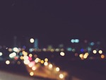 night lights blurry dark city lilac light stock photo