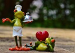 frog cook love meal kitchen gourmet food preparation stock photo