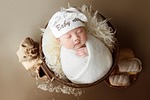 newborn photography infant baker bread costume baby child stock photo