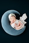 baby newborn little child sleep cute dream moon stock photo