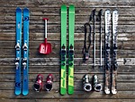 ski equipment backcountry skiing touring sports activity leisure stock photo