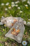 easter bag bunny spring decoration jute natural gift stock photo