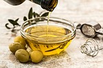 olive oil olives food natural organic salad dressing stock photo