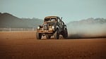 truck desert drylake lakebed nevada usa classic vintage stock photo