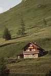 mountain cabin ipad wallpaper alpine house countryside wooden stock photo