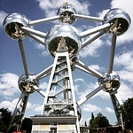 atomium brussel brussels atom monument modern art glass stock photo