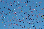 confetti carnival flying nature sky stock photo